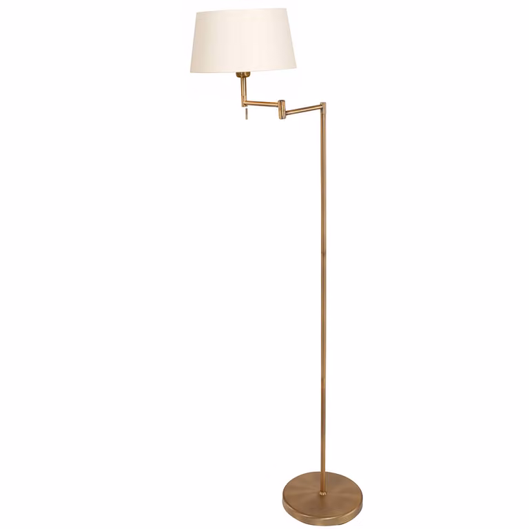 Lampada da terra - bronzo - Bella - metallo tessile - lampada da lettura - E27 - 5894BR - Mexlite