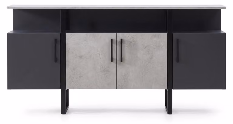Armadio grigio per l'ufficio o lo studio, in legno, design elegante