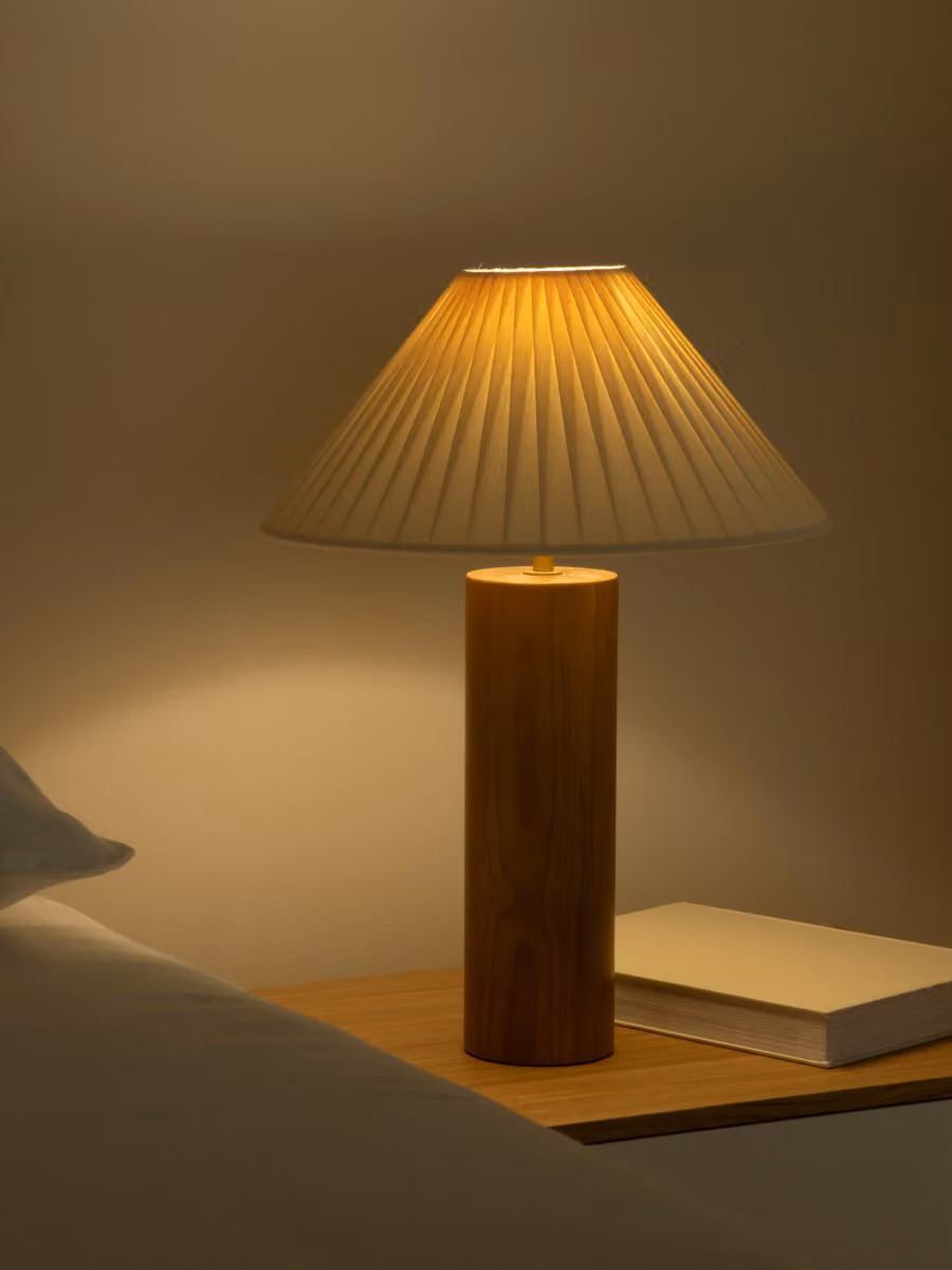 Kobe lampada da tavolo in legno e tessuto beige Kenay Home H 56 x L 40 x P 40 cm – 2