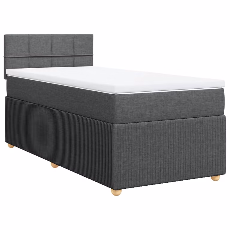 Giroletto a Molle con Materasso Grigio Scuro 80x200 cm Tessuto