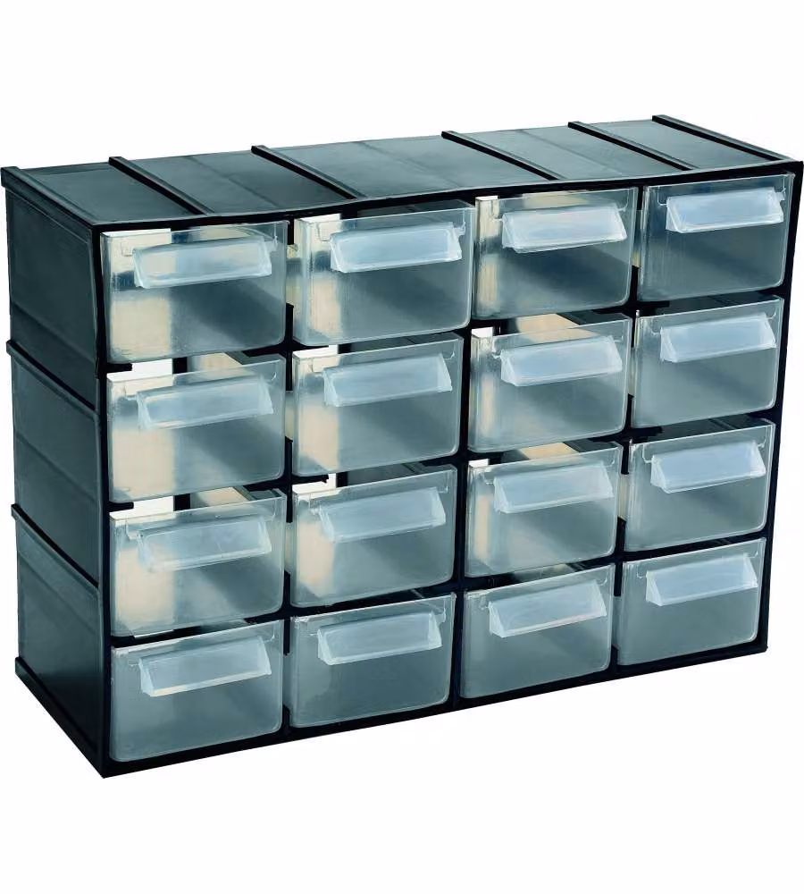 Art Plast Cassettiera Portaminuteria - Trasparente - 16 Cassetti