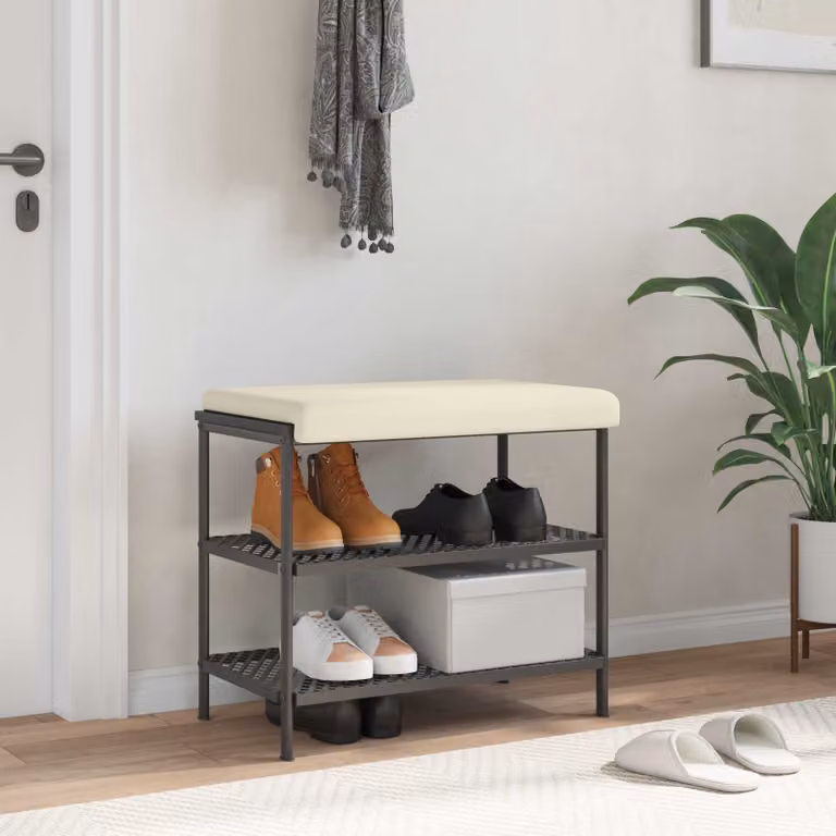 Cuscino per panchina vidaXL in velluto beige con imbottitura in schiuma e base antiscivolo, L/P/H: 60 x 60 x 3,5 cm