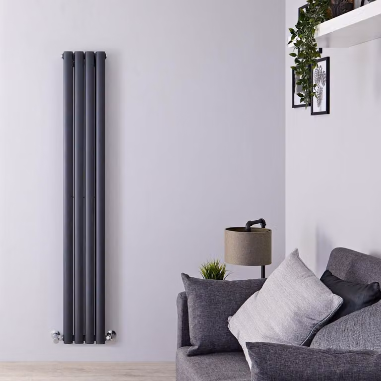 Radiatore Verticale Antracite 1600x236mm 650W - Slim salvaspazio - Design Moderno - Revive