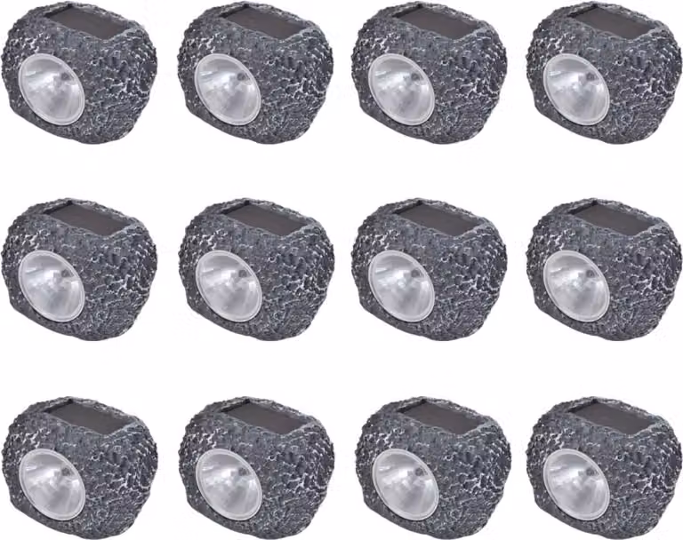Faretto solare a LED per esterni 12 pezzi a forma di pietra