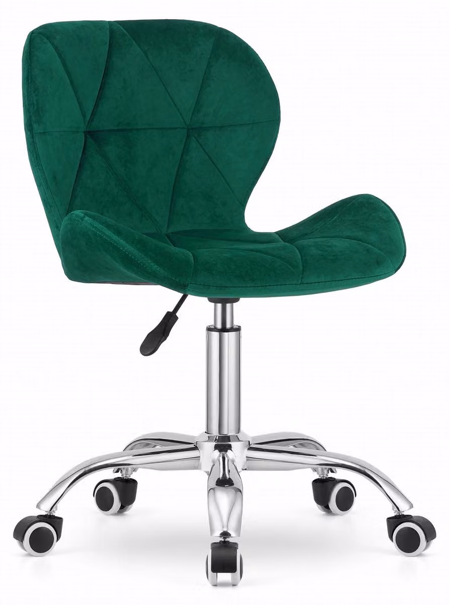 Sedia da ufficio girevole Avola in velluto verde smeraldo
