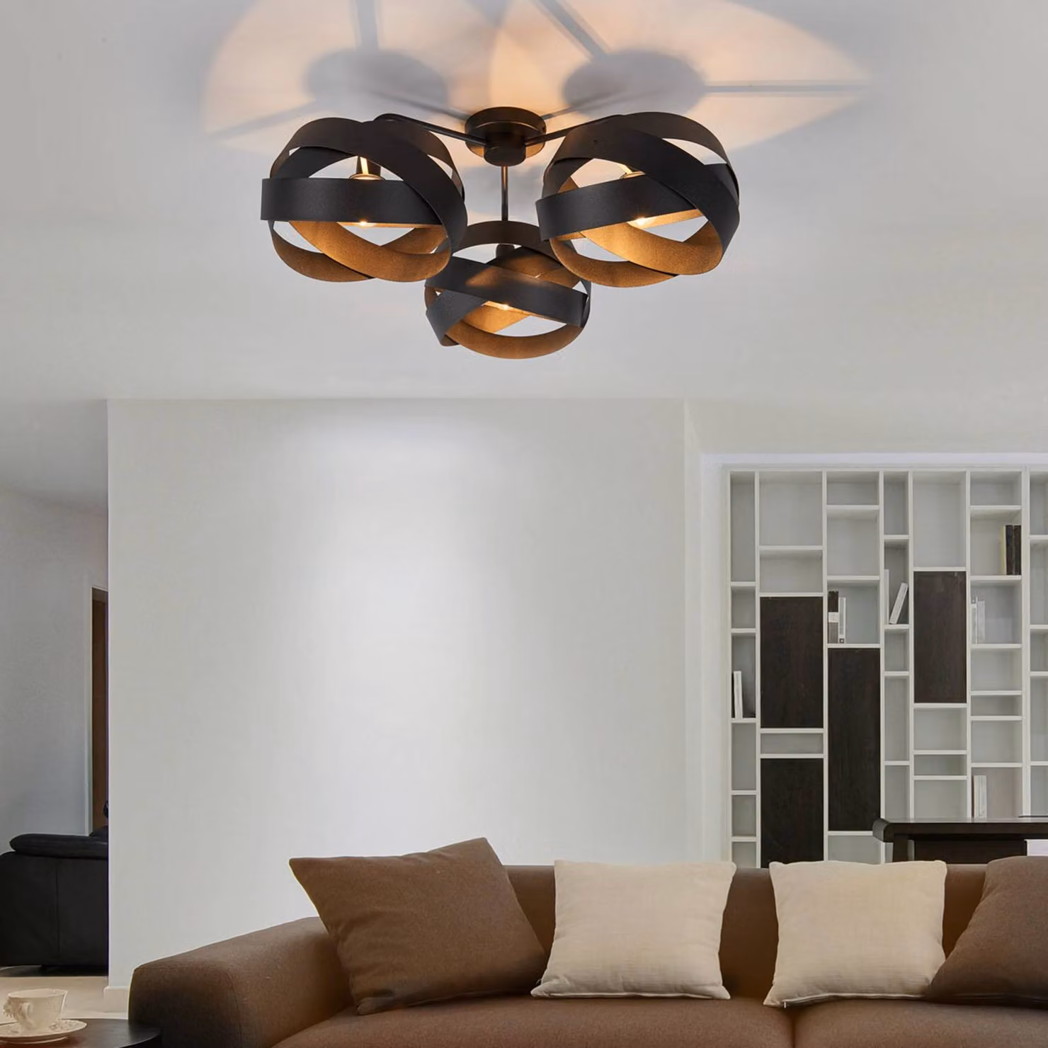 Plafoniera soffitto Tornado Euluna, dimmerabile, Nero, Soggiorno / Sala da pranzo, Metallo, Moderno, Plafoniera