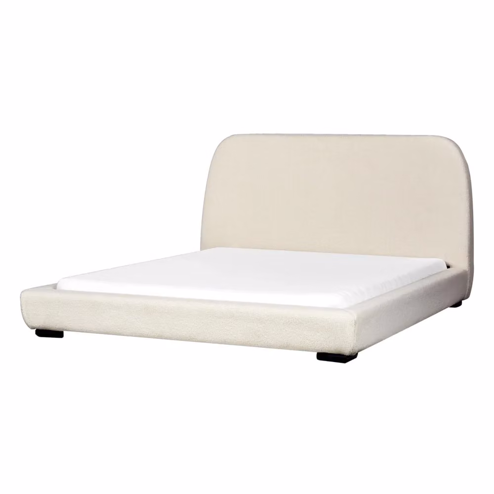 Struttura letto con doghe BELIANI in tessuto bouclé beige con design classico e imbottitura L/P/H: 226 x 160 x 101 cm – 2