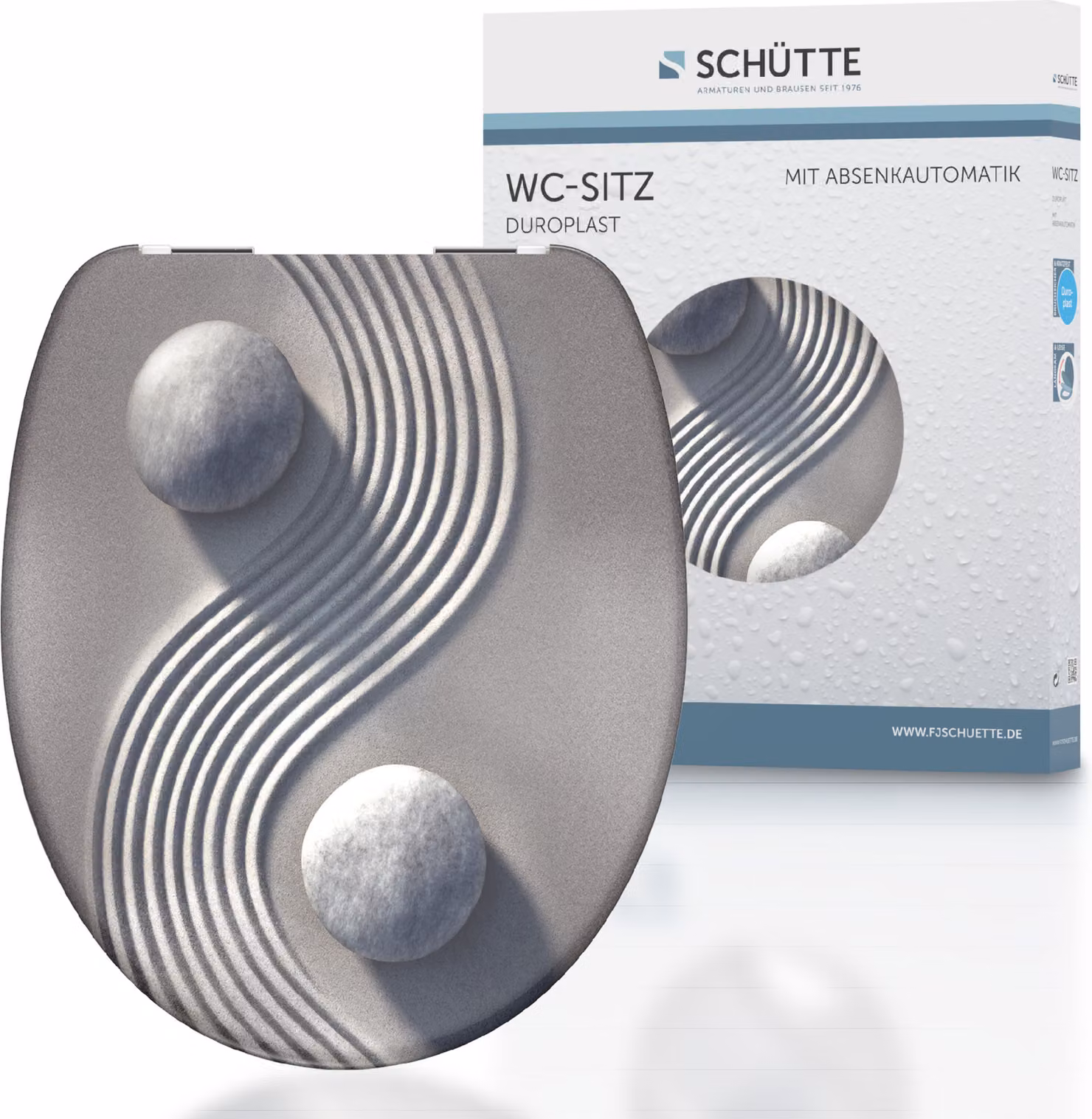 Sedile WC SCHÜTTE con chiusura ammortizzata YIN & YANG
