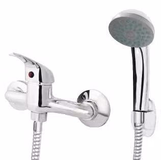 Miscelatore per doccia, montaggio a parete, design monocomando, finitura cromata