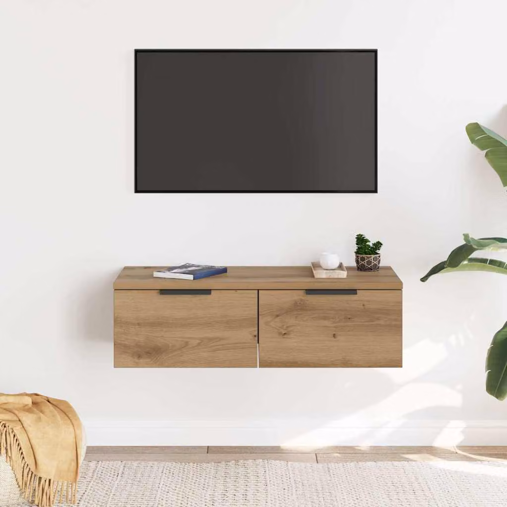 Armadietto a muro vidaXL in MDF e composito color rovere, L 68 cm x P 30 cm x H 20 cm