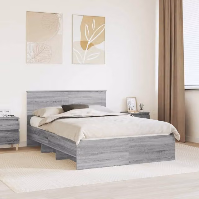Struttura del letto con testiera Grigio Sonoma 160 x 200 cm 3408835