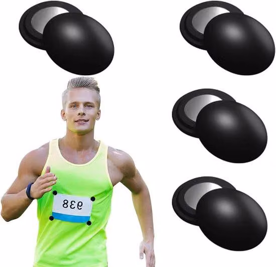 Ganci magnetici neri, set da 4 pezzi con staffe di fissaggio