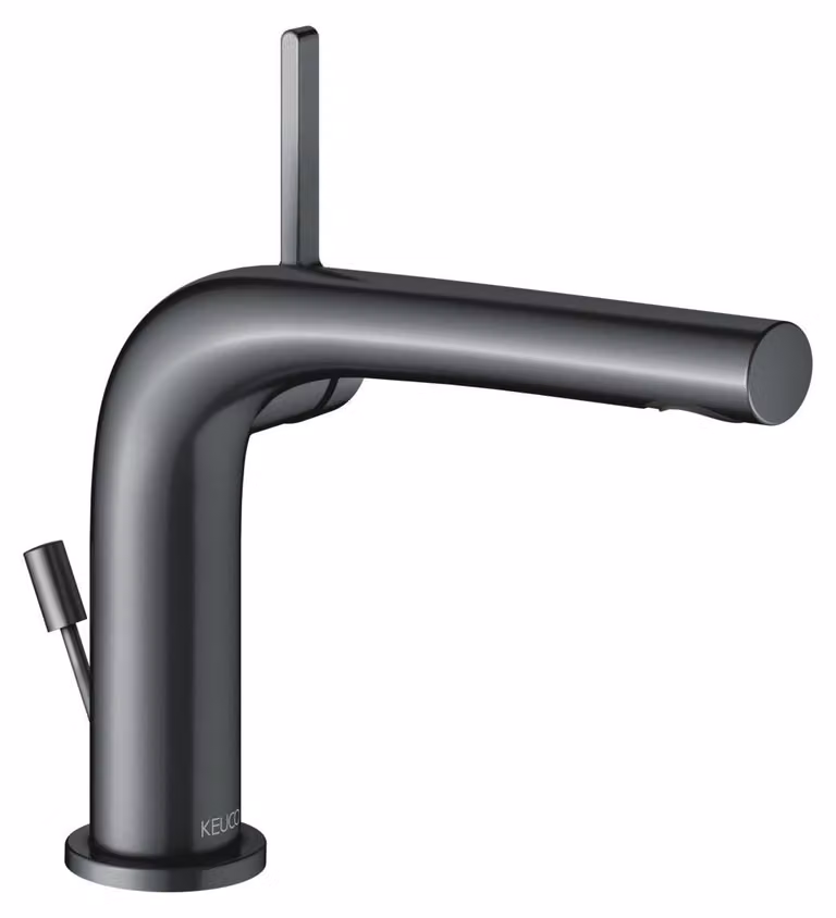 KEUCO EDITION 400 Mitigeur monocommandé pour lavabo 120, avec garniture d'écoulement, saillie 153mm, 51504130002, 51504130002