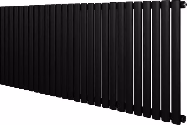 Radiatore Orizzontale Design Ovale Colonna Singola Nero 600x1620 mm