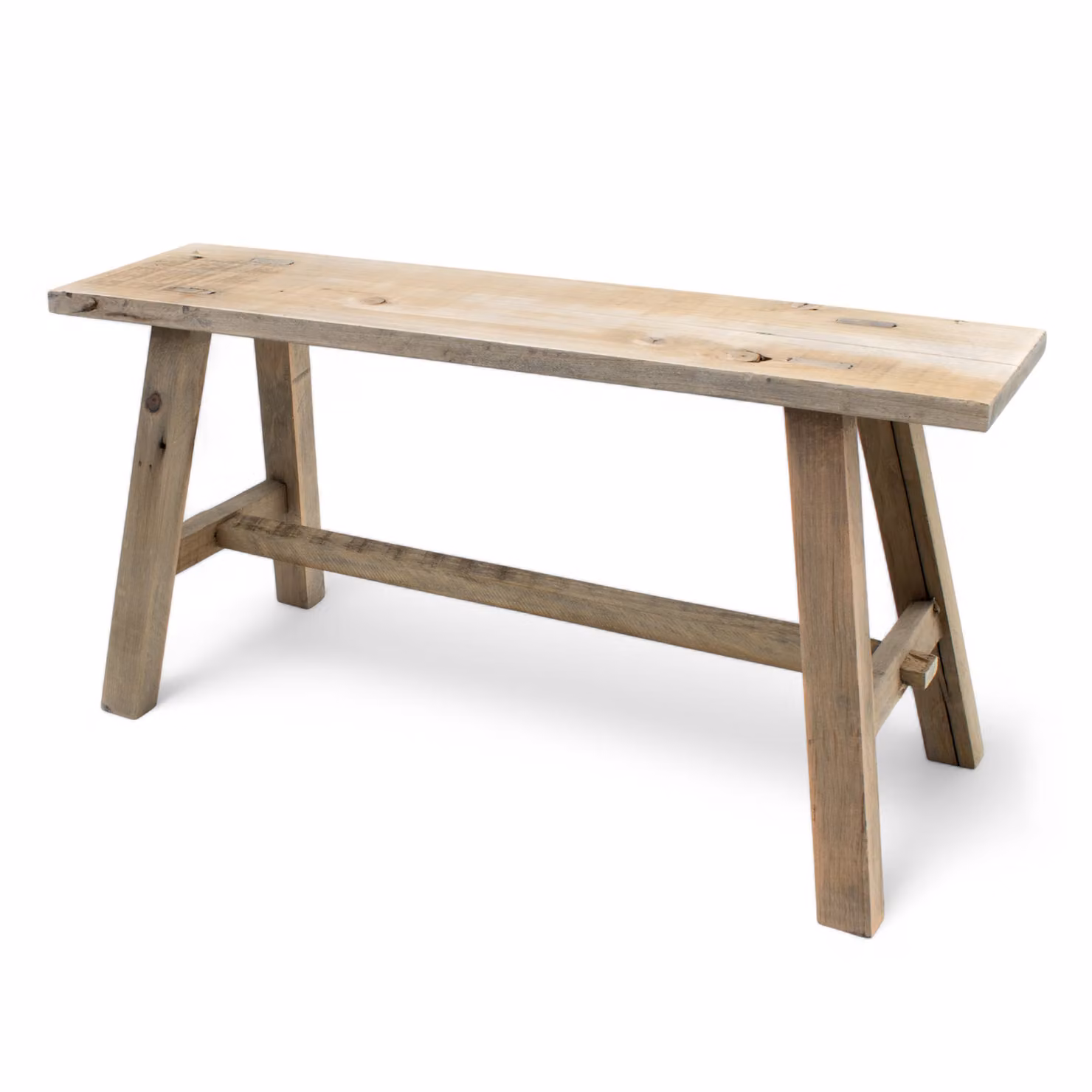 Panca decorativa per fiori in legno vecchio - 58 cm - Panca piccola in legno vecchio portafiori portapiante