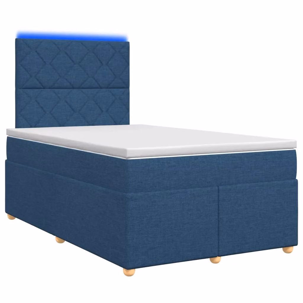 Letto box spring ibrido vidaXL con materasso a molle insacchettate e base contenitore, colore blu e bianco, L/P: 120 x 200 cm – 2