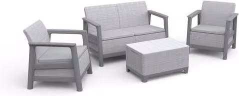 Set da giardino Keter Scandi per 4 persone in polipropilene grigio antracite