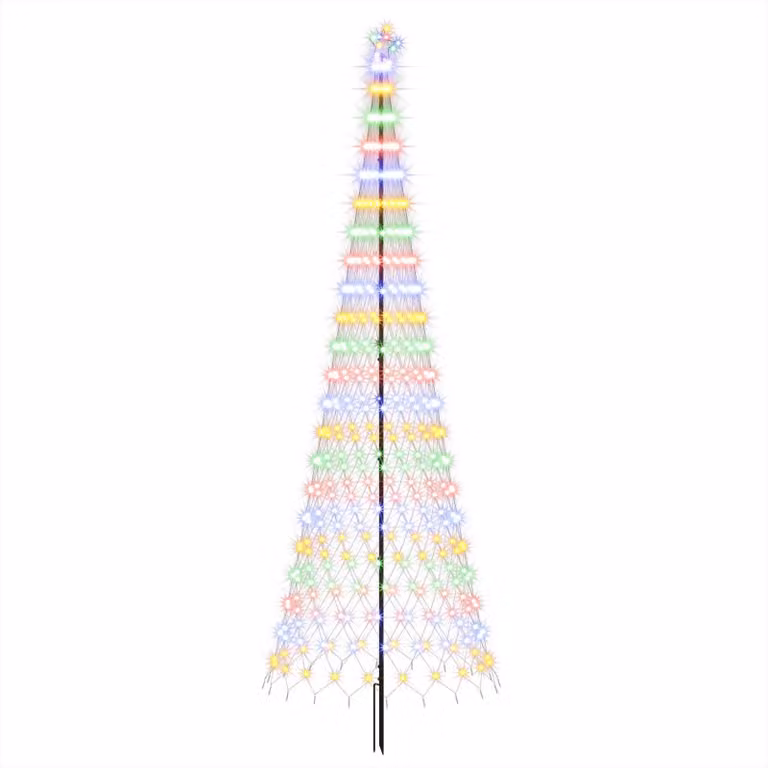 Albero di Natale a LED, altezza 400 cm, 450 LED, multicolore, struttura in ferro nero