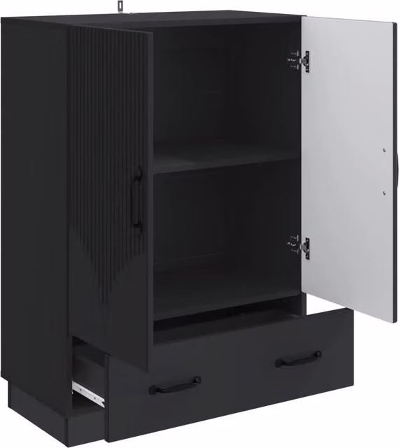 Credenza | Madia | Buffet da pranzo | Armadio da pranzo Nero 66 x 34,5 x 92 cm Legno ingegnerizzato