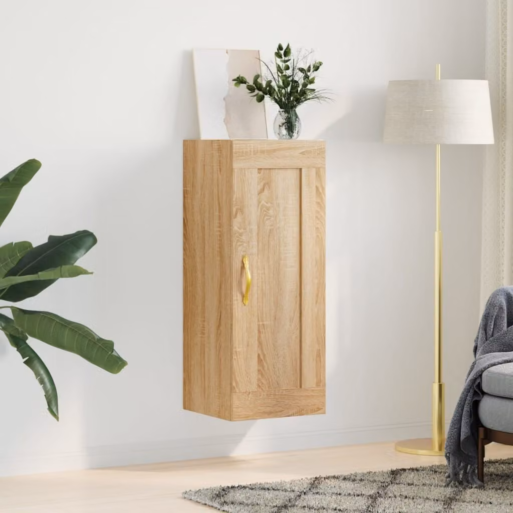 Mobile a parete vidaXL in legno Rovere Sonoma, L 34,5 cm x P 34 cm x H 90 cm
