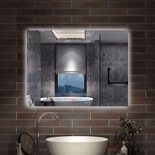 Specchio da bagno rettangolare Aica Italy con LED dimmerabile e touch control, L: 80 cm, H: 60 cm