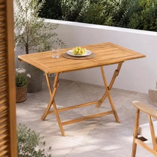 Folding Garden Table 120x70x75 Cm Solid Teak Wood