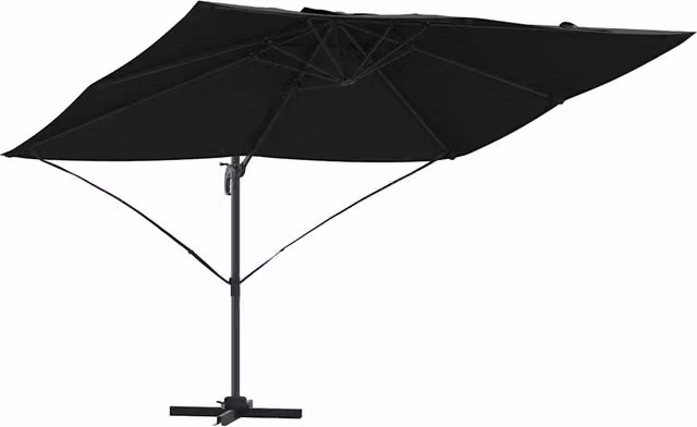 Ombrello | Parasolne Nero 351 x 250 x 260 cm Poliestere e Alluminio