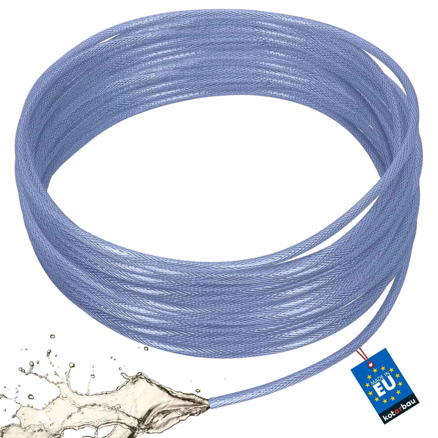 KOTARBAU® Tubo Aria Compressa ø 5 mm / 2,5 mm Tubo Acqua 50 m Tubo Trasparente Flessibile PVC Blu