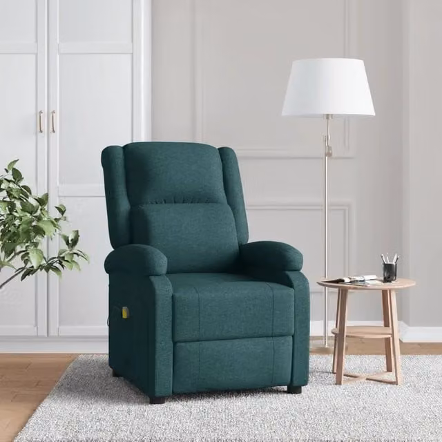 Poltrona relax reclinabile ad ala vidaXL in tessuto verde con struttura in legno e metallo – 1