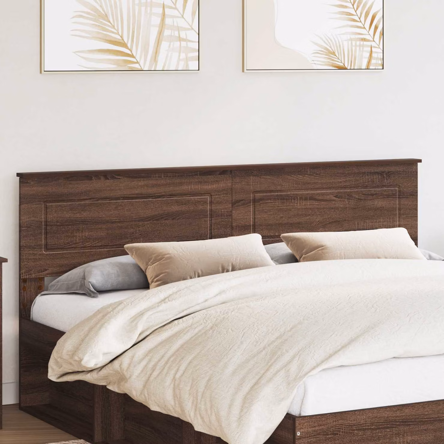 Testiera per letto moderna vidaXL in legno ingegnerizzato color rovere marrone