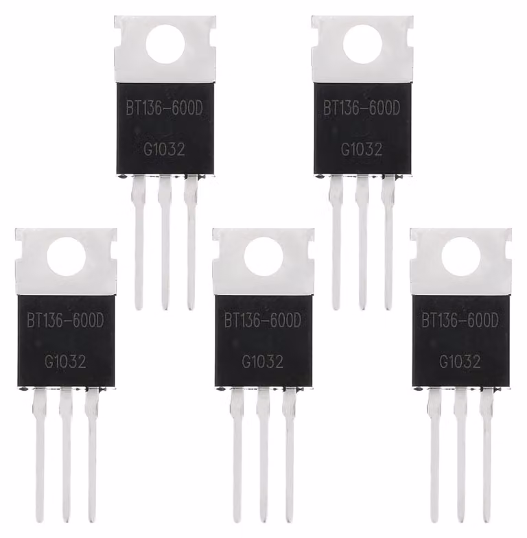 BT136-600D, tiristore TO-220, 600V, 4A, bidirezionale, confezione da 5 pezzi