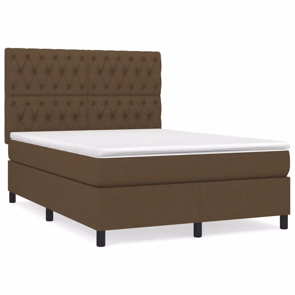 Letto Ibrido con Giroletto a Molle e Materasso vidaXL Marrone e Bianco L/P/H: 193 x 144 x 128 cm – 2