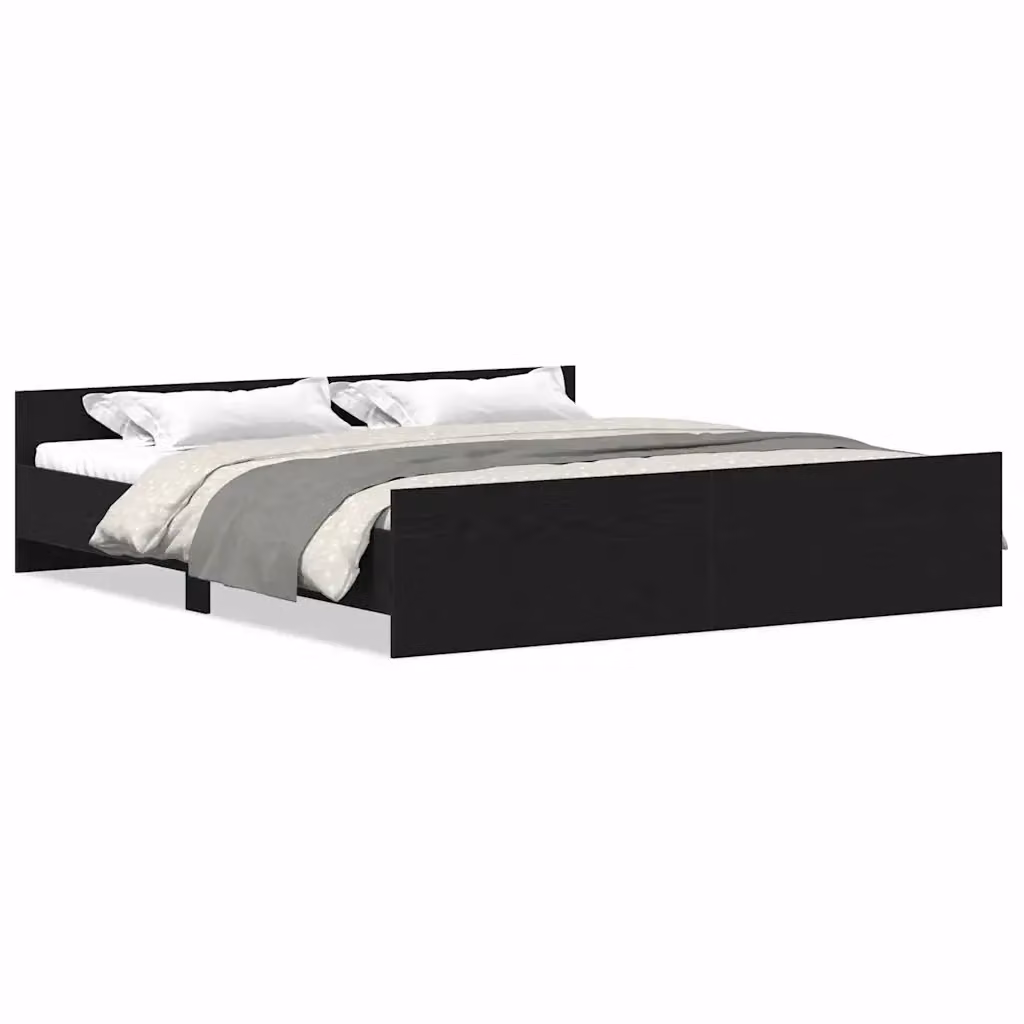 Giroletto senza materasso vidaXL in legno e MDF nero L 200 cm x P 200 cm x H 30 cm – 2