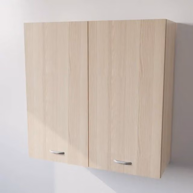 Pensile da cucina Calandrelli con 2 ante in rovere marrone e beige H 90 x L 90 x P 33 cm