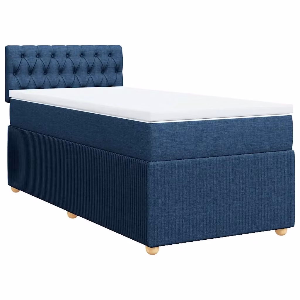 Letto Ibrido con Giroletto a Molle e Materasso vidaXL, Blu e Bianco, L 100 x P 200 cm – 2