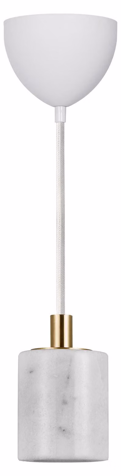 Nordlux lampada a sospensione in marmo SIV bianco, cavo bianco 300 cm, 230V E27 (senza lampadina); 45883001