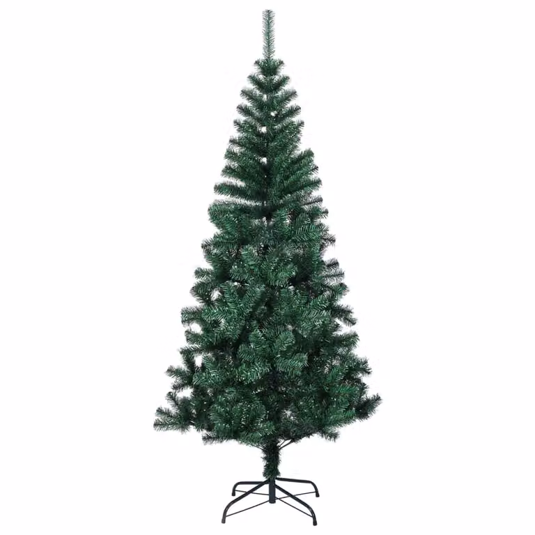 The Living Store Albero di Natale Artificiale Pizzo Iridescente Verde 180 cm PVC
