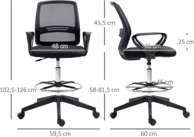 Sedia da ufficio regolabile con poggiapiedi