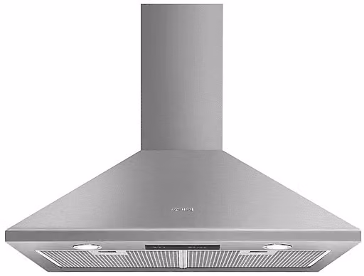 Cappa Smeg KSED75XE in Acciaio Inox e Argento con Filtro a Carboni Attivi per Installazione a Parete in Modalità Aspirazione o Ricircolo