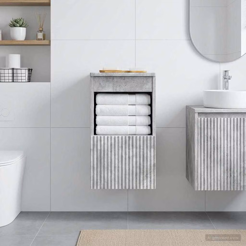Mobile da bagno vidaXL con ante a battente, Grigio, L 30 cm x P 44,5 cm x H 50 cm