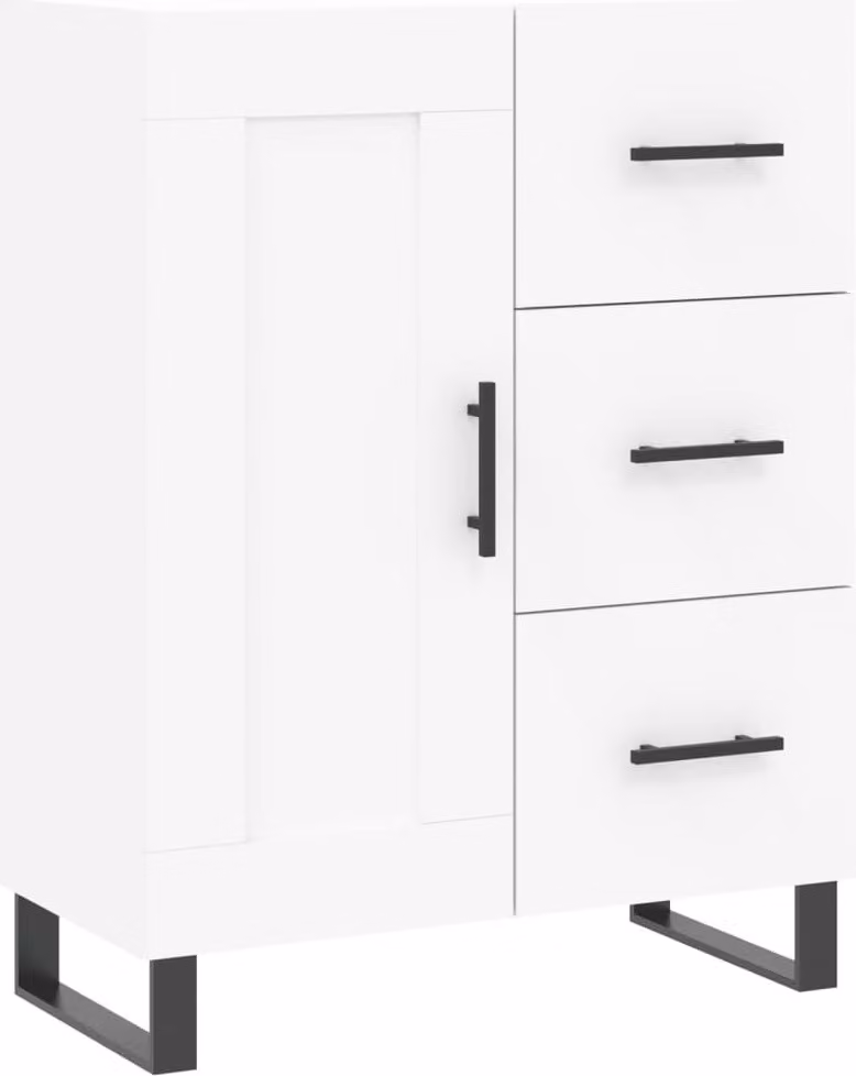 Credenza Bianca 69,5x34x90 cm in Legno Multistrato