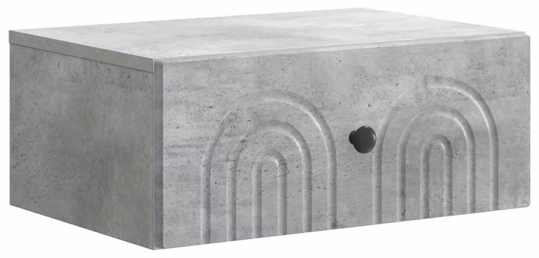 Mobiletto da notte a muro Grigio Cemento 49 x 34,5 x 20 cm