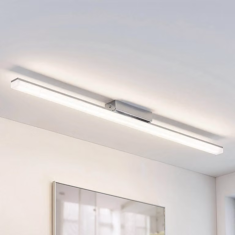 Plafoniera Levke Lindby, dimmerabile, Bianco / Opale, Bagno, Metallo, Moderno, Plafoniera