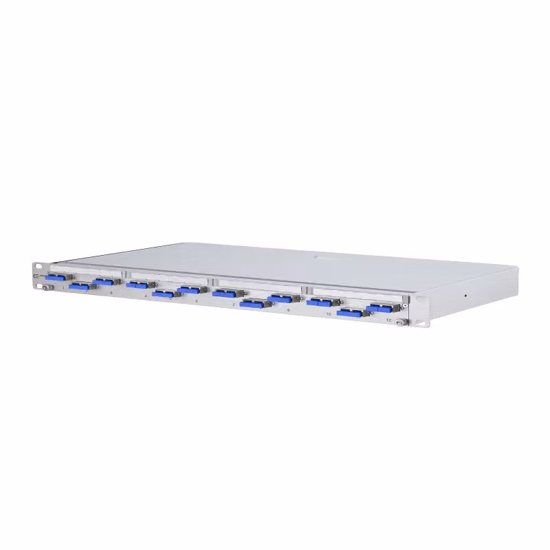 Metz Connect OpDAT PA pannello di connessione con giunzione 12xSC-D (blu metallizzato), OS2, grigio 150229D212-E