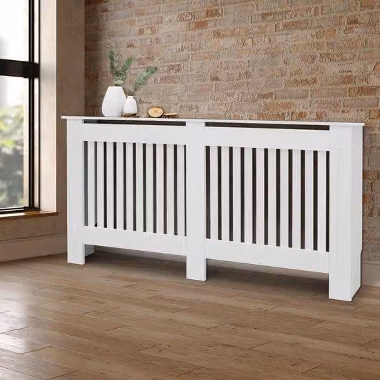 Pannello da parete in MDF per interni, 152 x 19 x 82 cm, bianco, per arredi in stile rustico