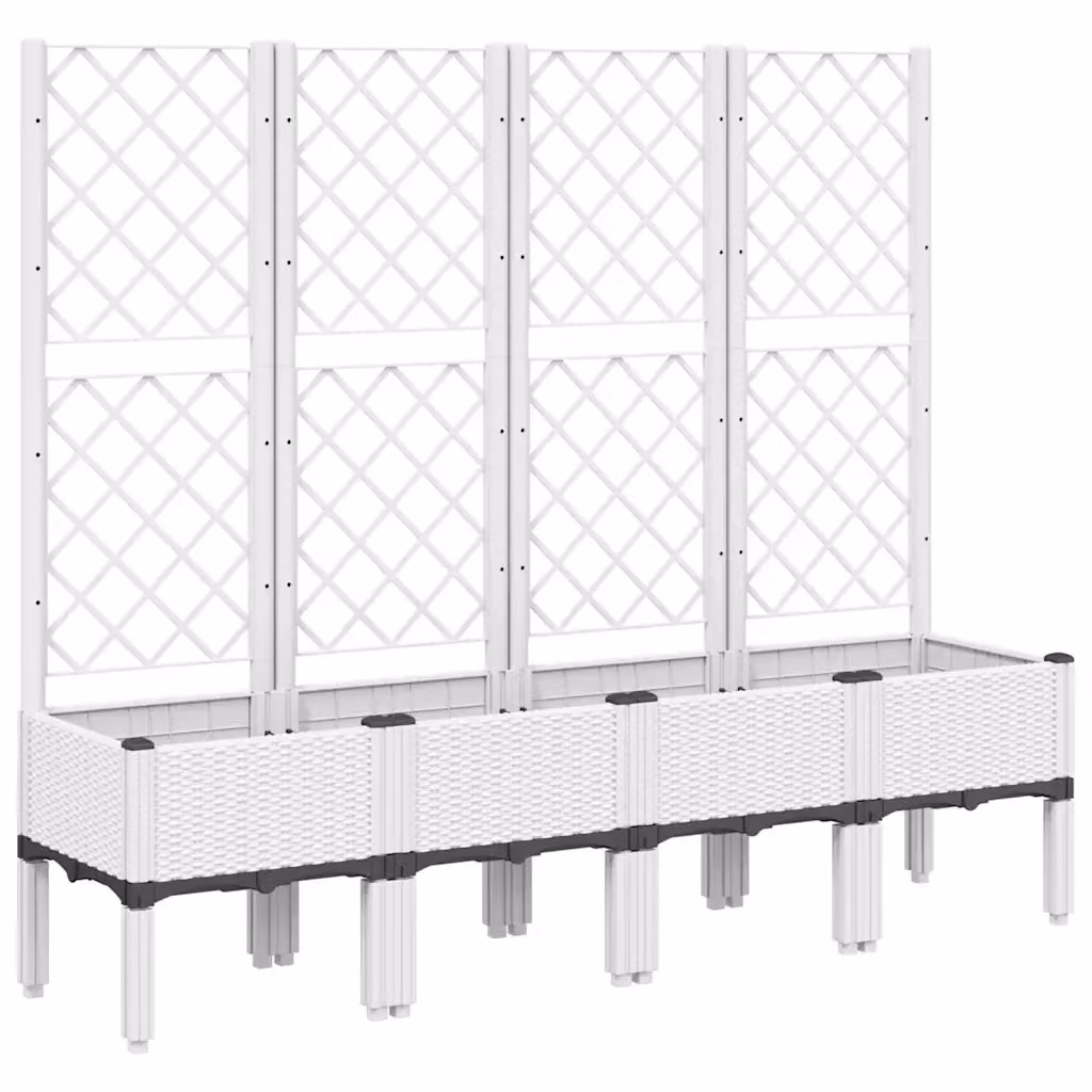Fioriera da giardino con traliccio Videx bianca in plastica L: 160 cm, P: 40 cm, H: 142 cm – 2