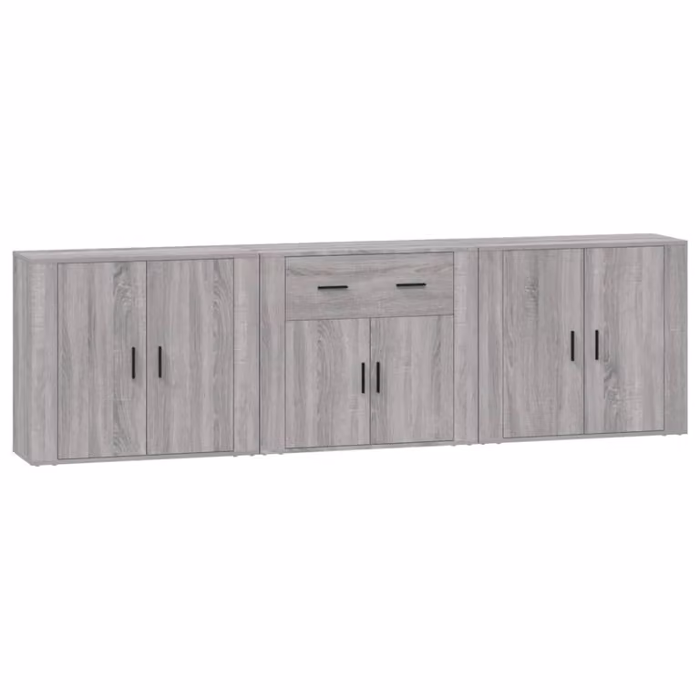 Credenze 3 pz Grigio Sonoma in Legno Multistrato