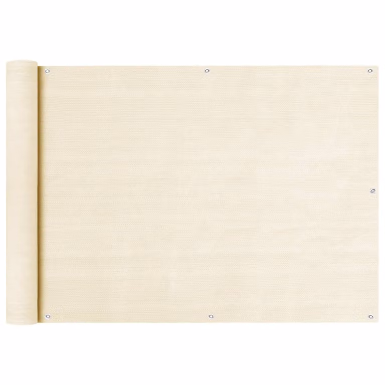 The Living Store Schermo protettivo per balcone Crema 75x400 cm HDPE