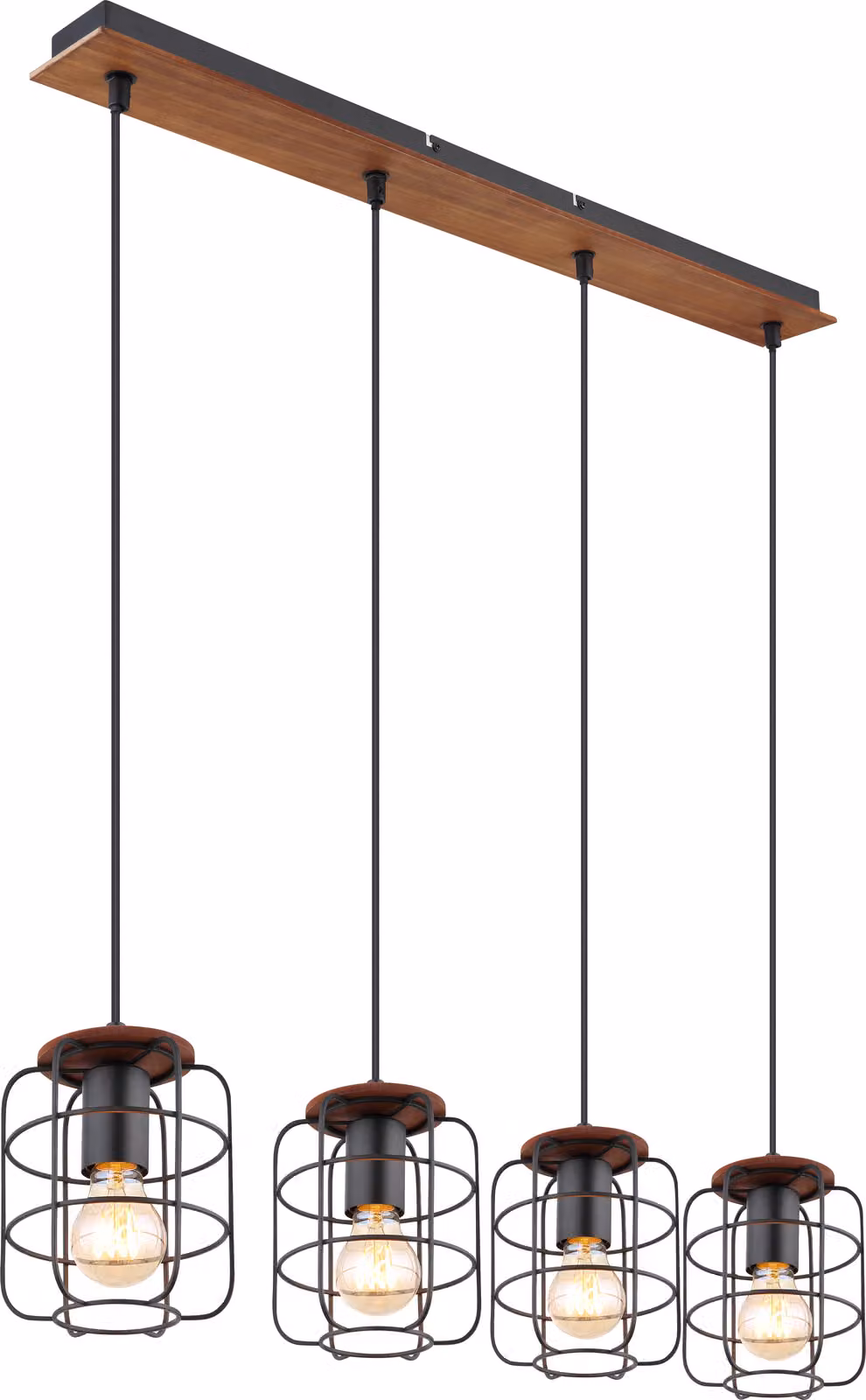 Globo Lighting lampada a sospensione in metallo nero, 4x E27