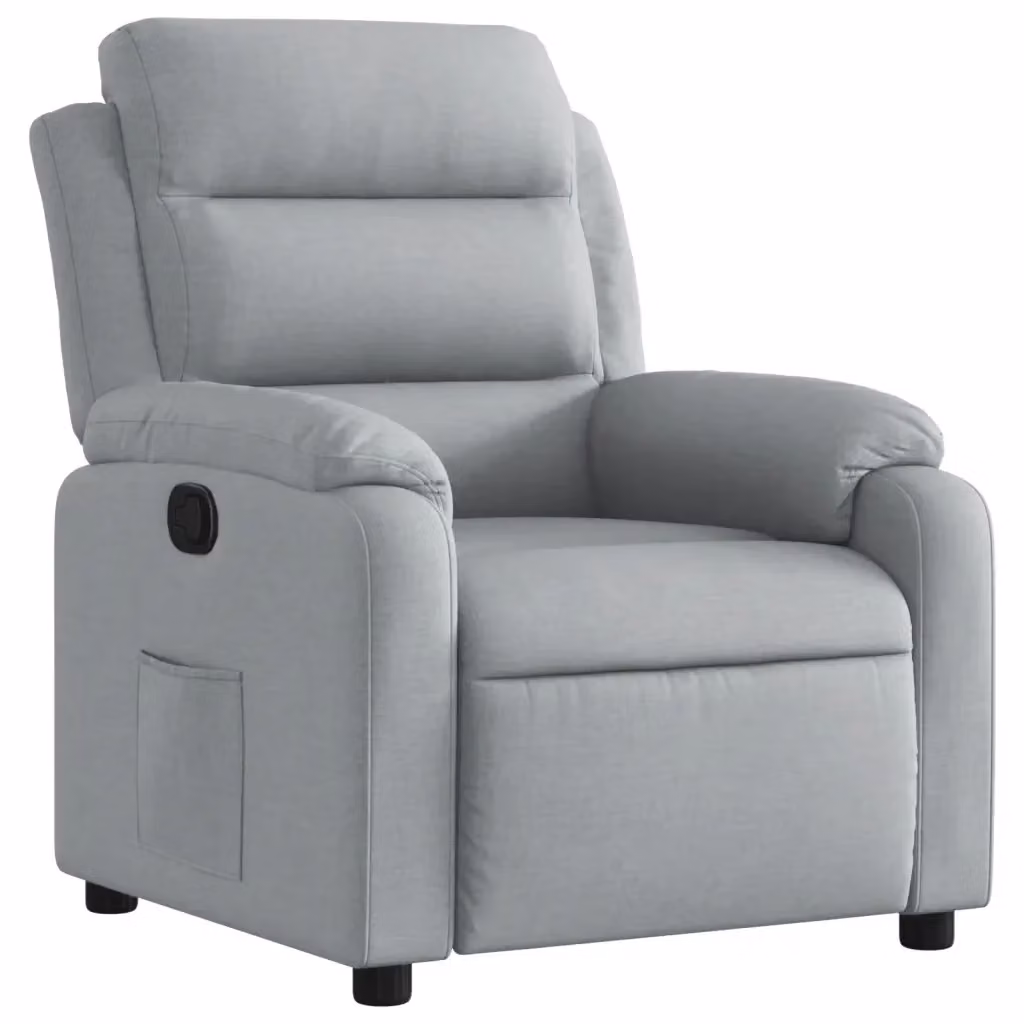 Poltrona reclinabile relax vidaXL in tessuto grigio con braccioli e struttura in legno e metallo – 2
